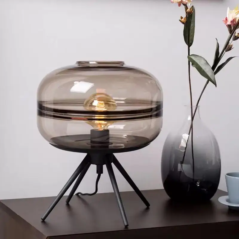 

Designer Postmodern Creative Art Glass Bedside Decorative Light for Hotel Bedroom Study Living Room