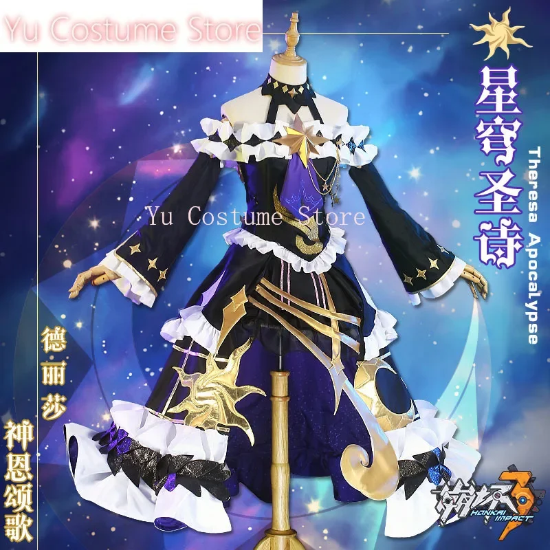 Anime! Honkai Impact 3 Theresa Apocalypse Celestial Poetry Skin Elegant Dress Gorgeous Uniform Cosplay Costume Yu Costume