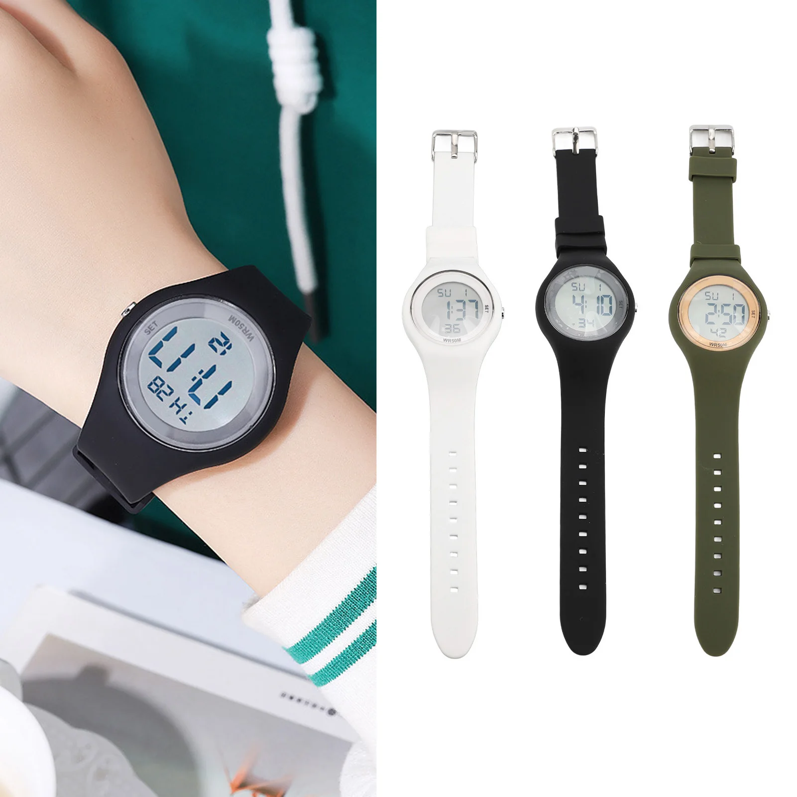 Kids Digital Watch Calendar Kids Chronograph Watch Water Resistant Alarm Stopwatch Adjustable for 5 To 15 Years Old Boys Girls