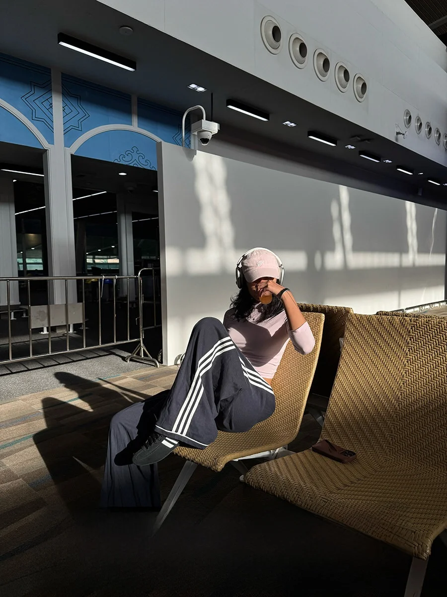 

GOGOBURN American Retro k Blue Sports Casual Pants Women Summer Loose Straight Leg Floor-Length Trousers