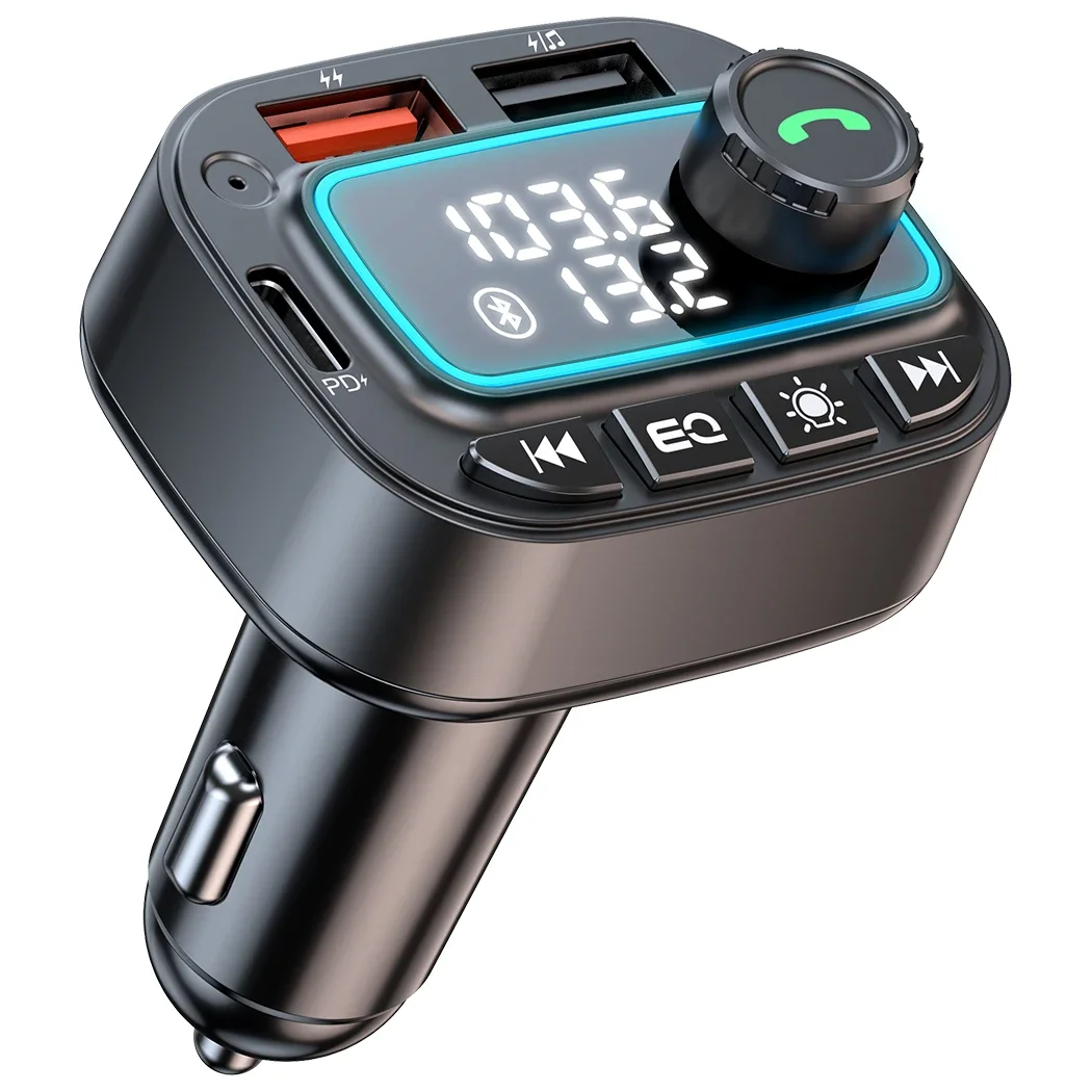 

Car Charger Bluetooth 5.3 FM Transmitter 30W USB C Car Adapter Wireless Radio MP3 Player Music Audio Receiver Hands Free Calling