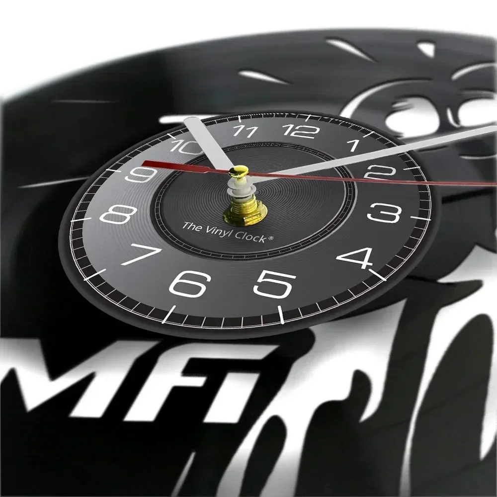 Powerful Fist MMA Wall Clock Made of Real VInyl Record Mixed Martial Arts Sports Muscular Fist LED Wall Watch Gift for Fighters