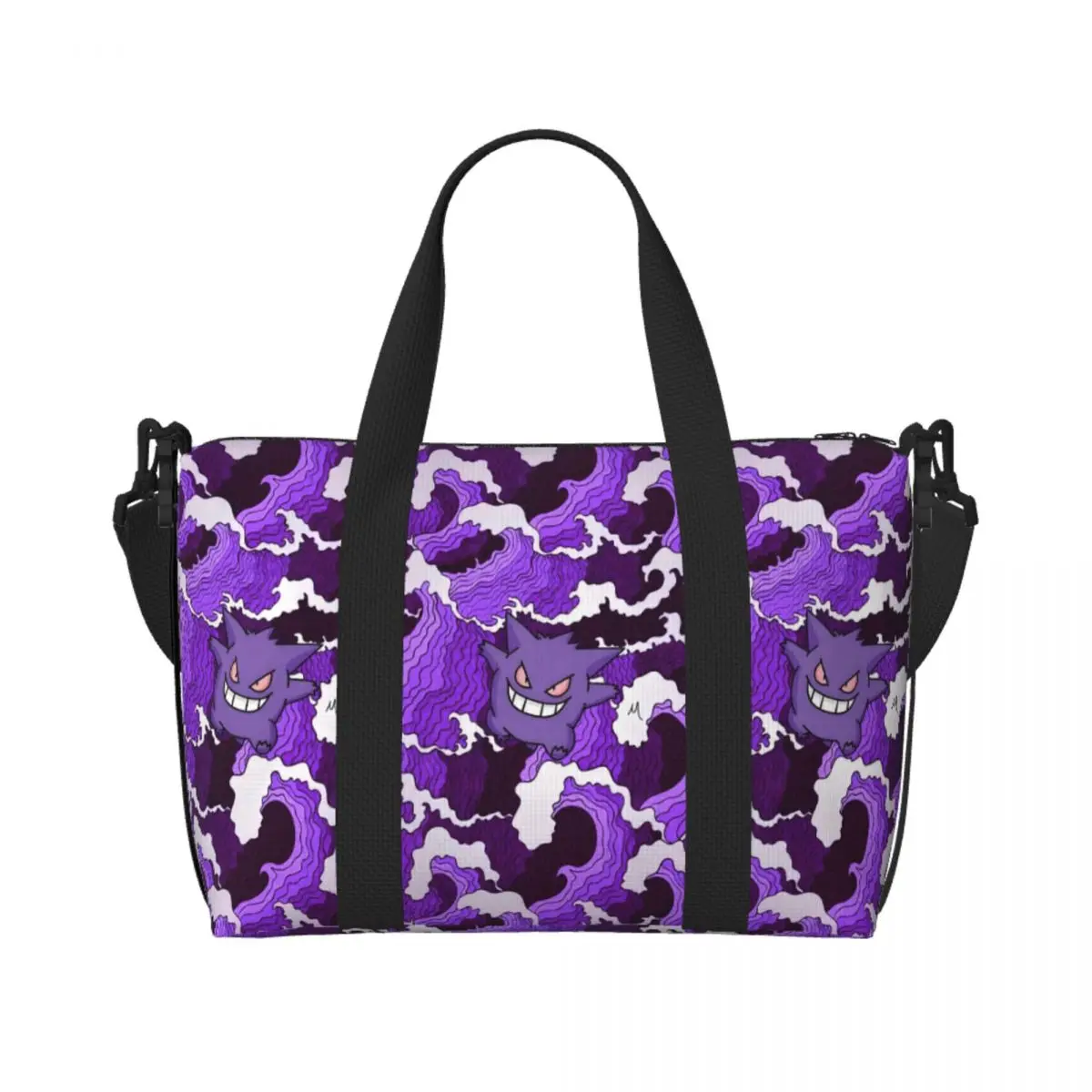 

Custom Monster Ghost Gengar Groceries Shopping Tote Bags Women Large Capacity Cartoons Beach Gym Travel Bags