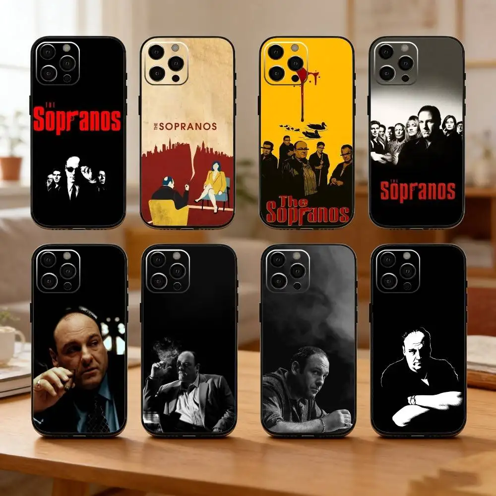 

T-The S-Sopranos TV S-Series Phone Case For iPhone17,16,15,14,13,12 Plus,Max Soft Silicone Black Cover