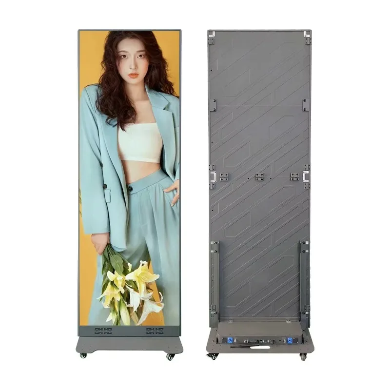 Poster Display Foldable Full Color High Definition Self-Supporting Electronic Billboard Size 640*1920mm 3840hz