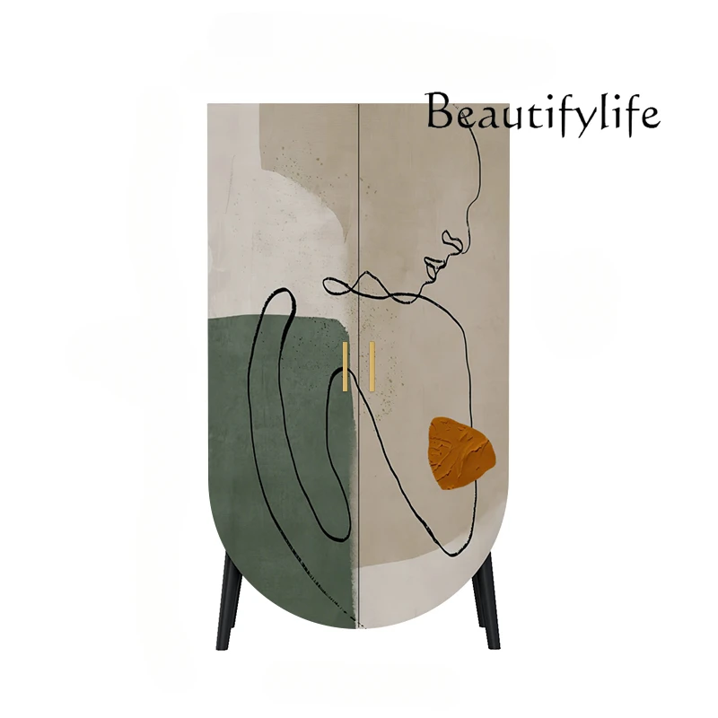 

Modern Abstract Solid Wood Wardrobe Living Room Bedroom Locker Cloakroom Wall Storage Storage Cabinet Household