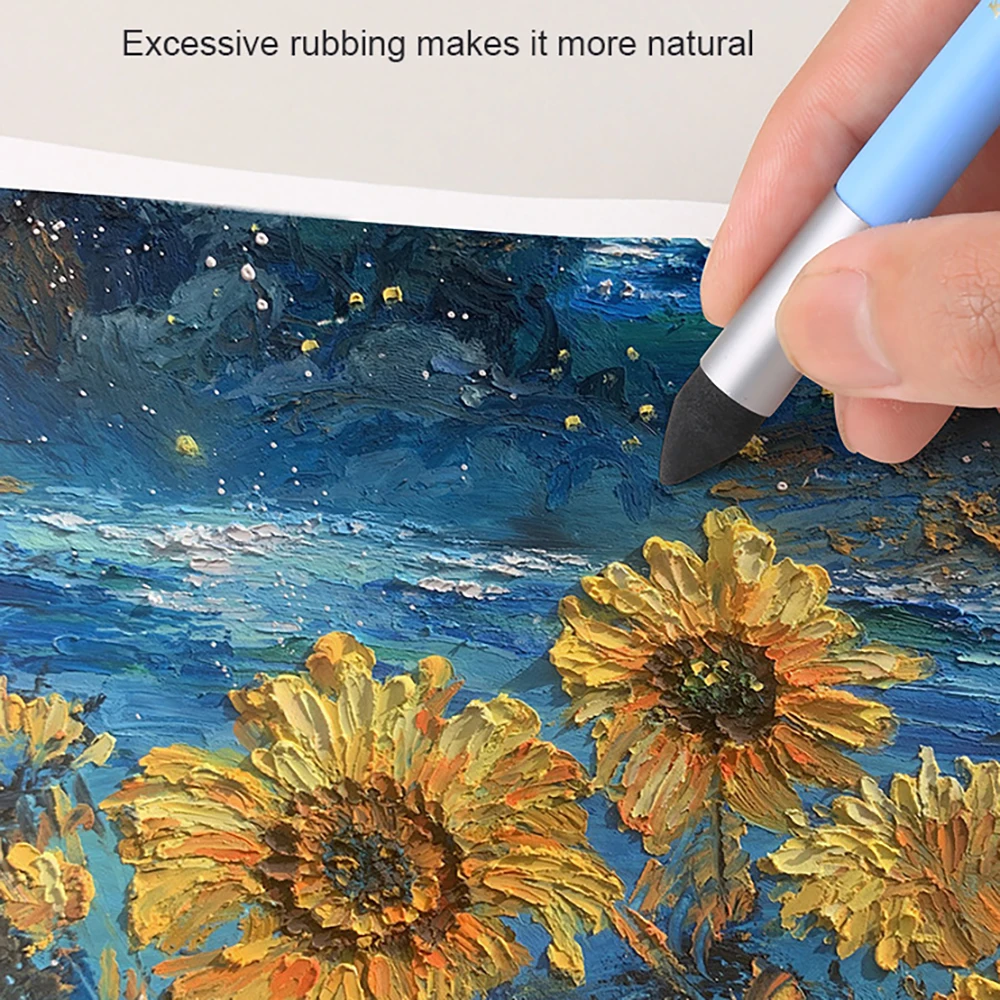 مجموعة فرش رسم ورقية مع 3 فرش، فرشاة عصا الرسم الزيتي، فرشاة فرك خاصة للتطبيق #5