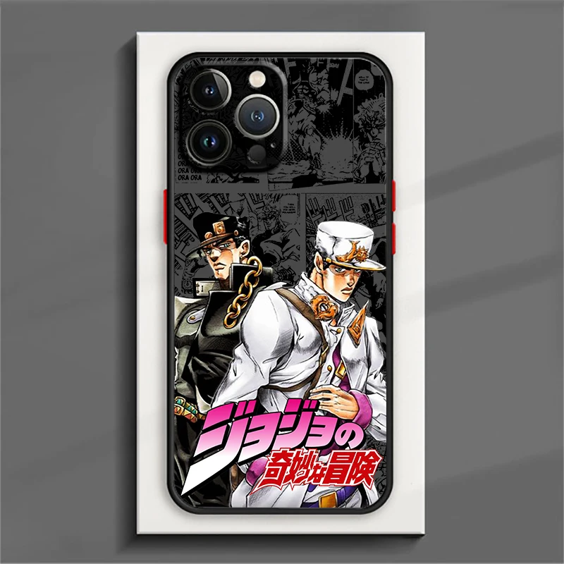 Hot Anime Kujo JOJO per Apple iPhone 15 14 13 12 11 X XR XS Pro Max Plus custodia per telefono traslucida smerigliata opaca