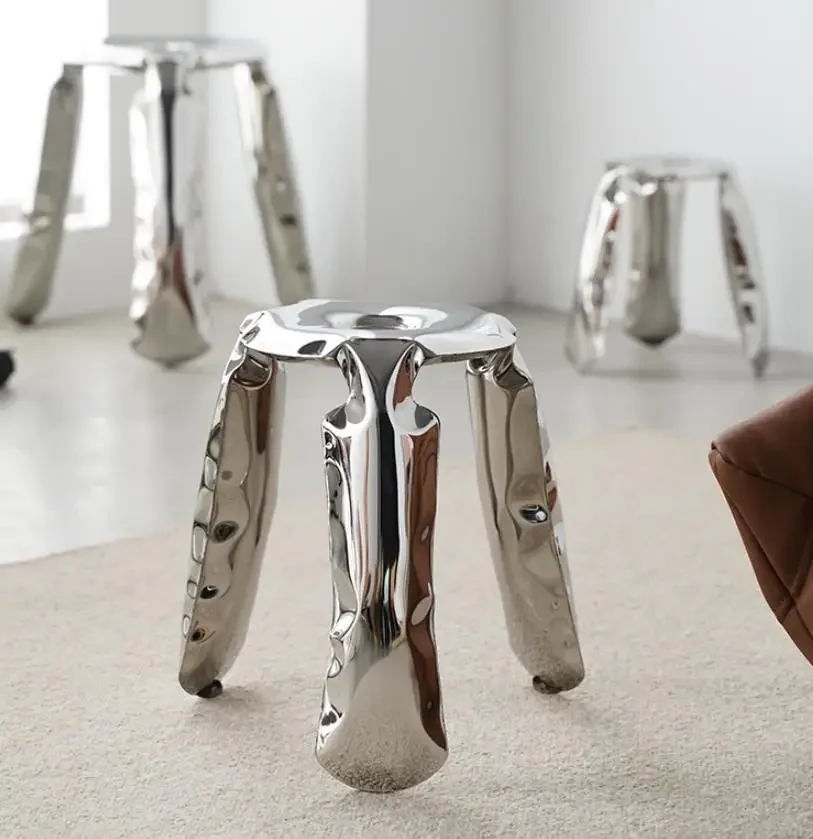Creative Minimalist Footstool Nordic Modern Classic Stainless Steel Low Stool Plopp Chair