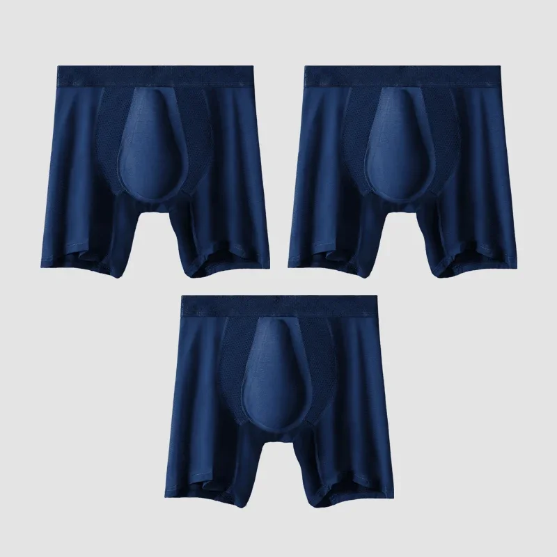 

3PCS Men's anti-friction and antibacterial underpants for legs. Young men's comfortable and breathable waistband pants.