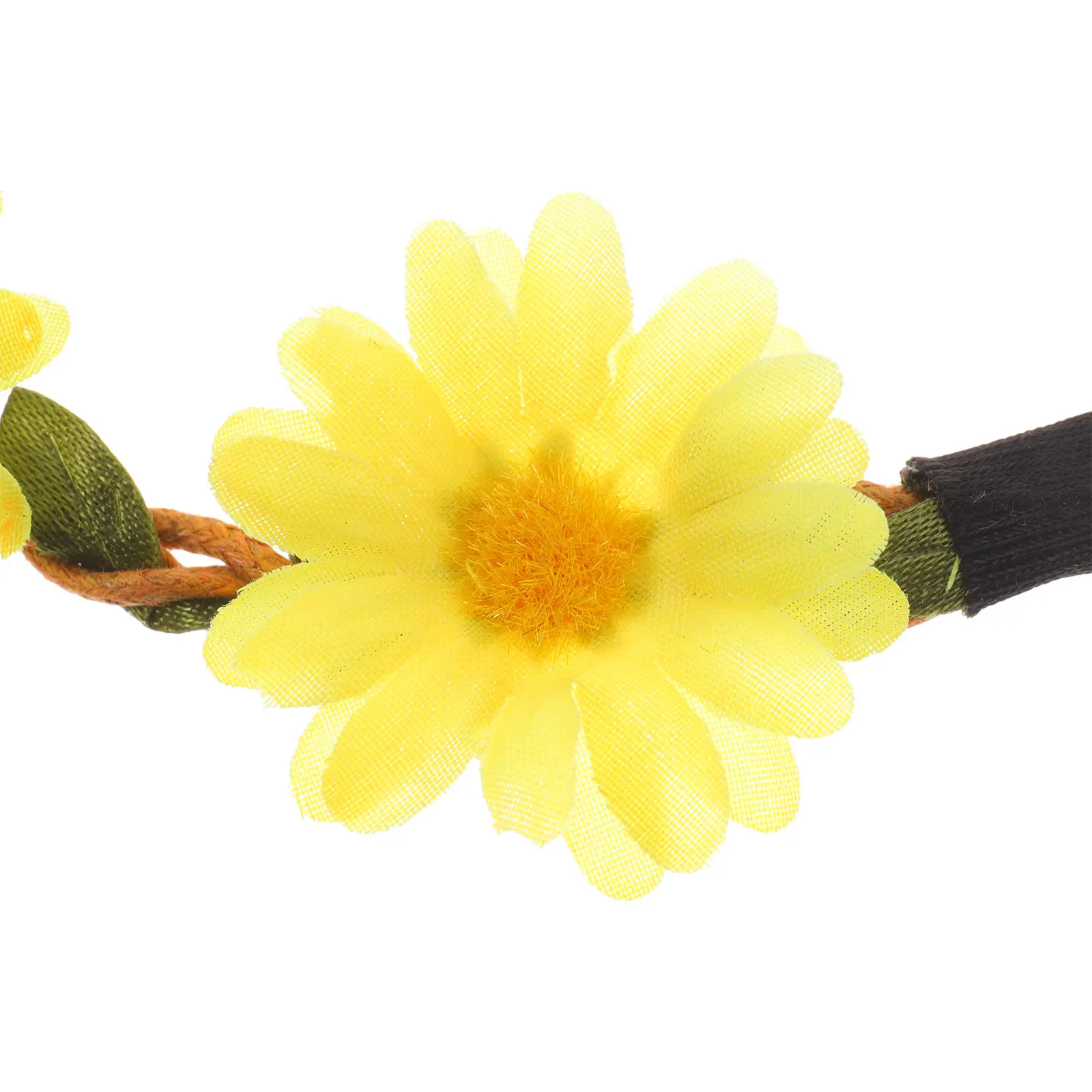 

10pcs Yellow Daisy Flower Headbands Artificial Wedding Hair Accessories Women Lady Hairband Garland WreathVintage