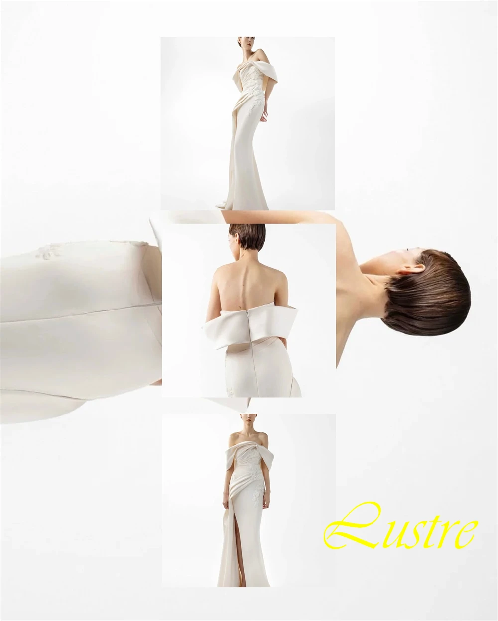 Vestido de noche personalizado de lujo con cuello barco, vestidos de fiesta de sirena delicados, tren de barrido con temperamento, vestidos para ocasiones especiales