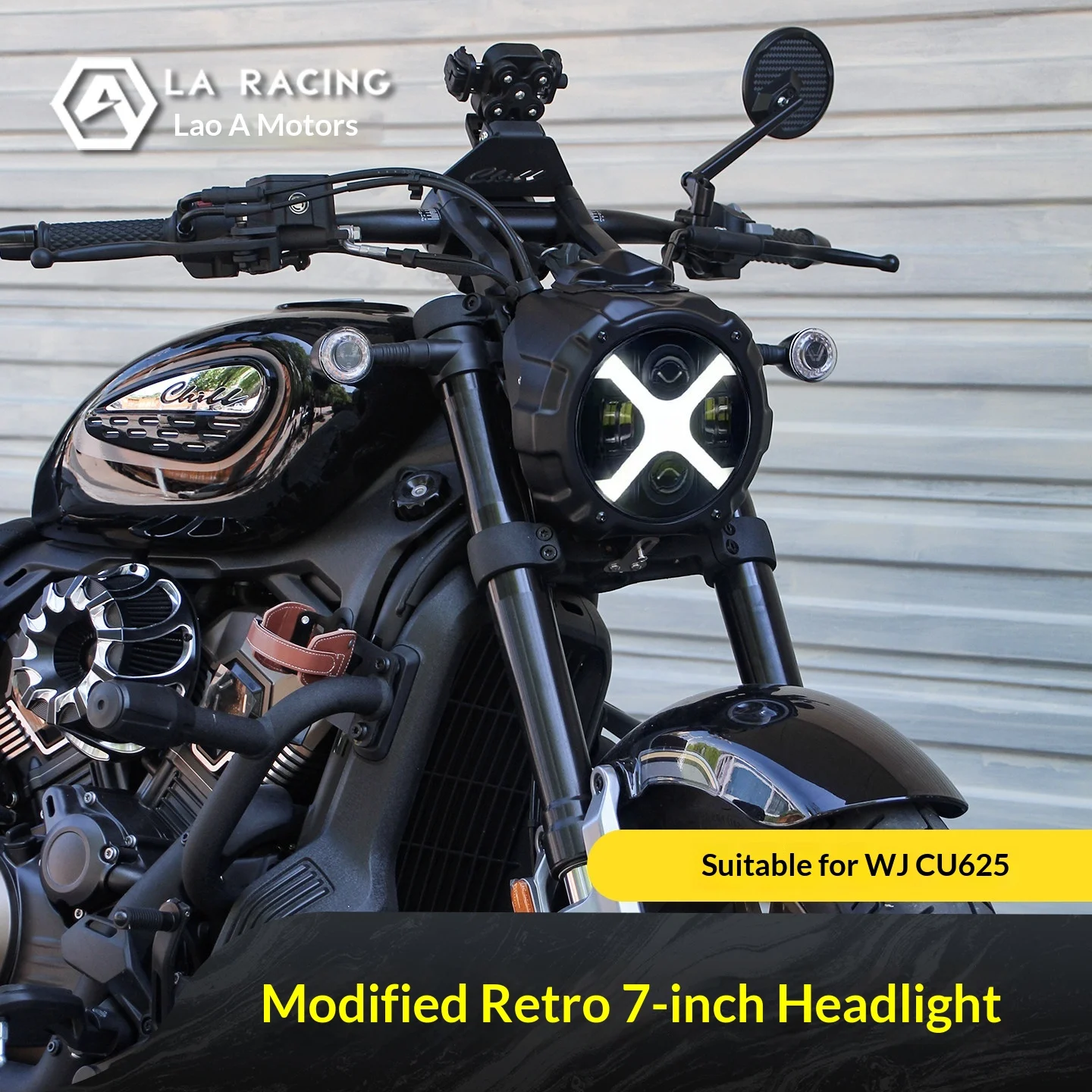 【Premium】For VOGE CU625 motorcycle modified headlight assembly accessories, LED modified round headlights, front headlights
