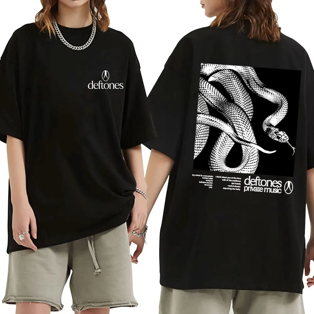

Rock Band Deftones Private Music Snake Graphic T Shirt Men Women Clothing Alternative Heavy Metal Oversized Short Sleeve T-shirt