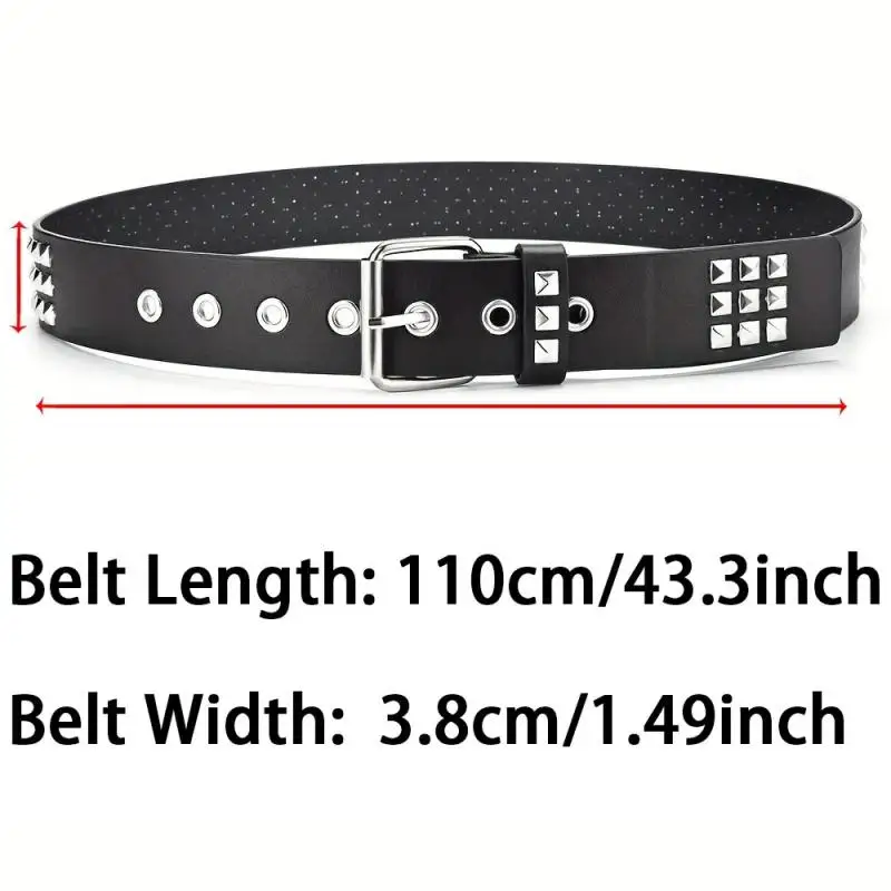 1/2PCS Trend Rivet Belt Heavy Metal Belts Men Women Punk Nightclub Rock Style Belt Jeans Belt Fashion Decoration Women's Belts