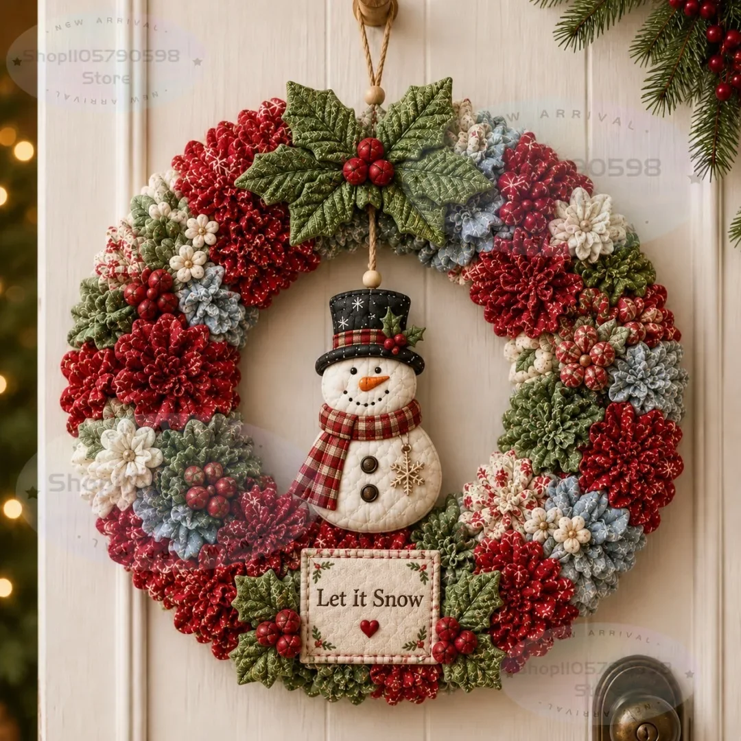 2026 3D Fabric Poke Wreath DIY Kit, Christmas Wreath DIY Kit for Adults,3D Fabric Poke Art Craft Kit,Holiday Wreath Making Kit view 2