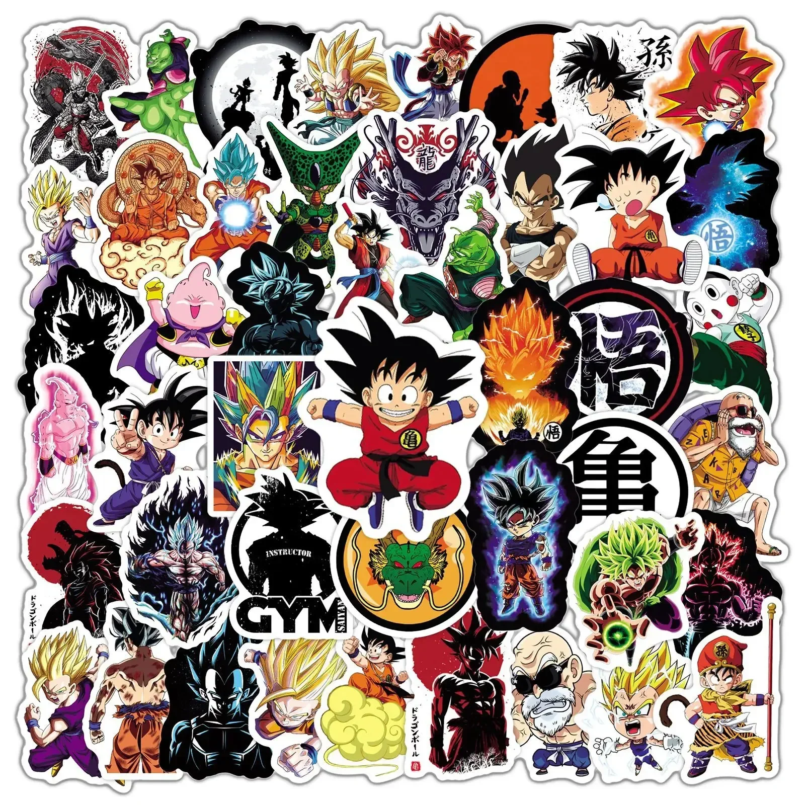 50Pcs Anime Dragon Ball Stickers for Kids Graffiti Skateboard Laptop Water Bottle Motorcycle Cartoon Sticker Toy Decals