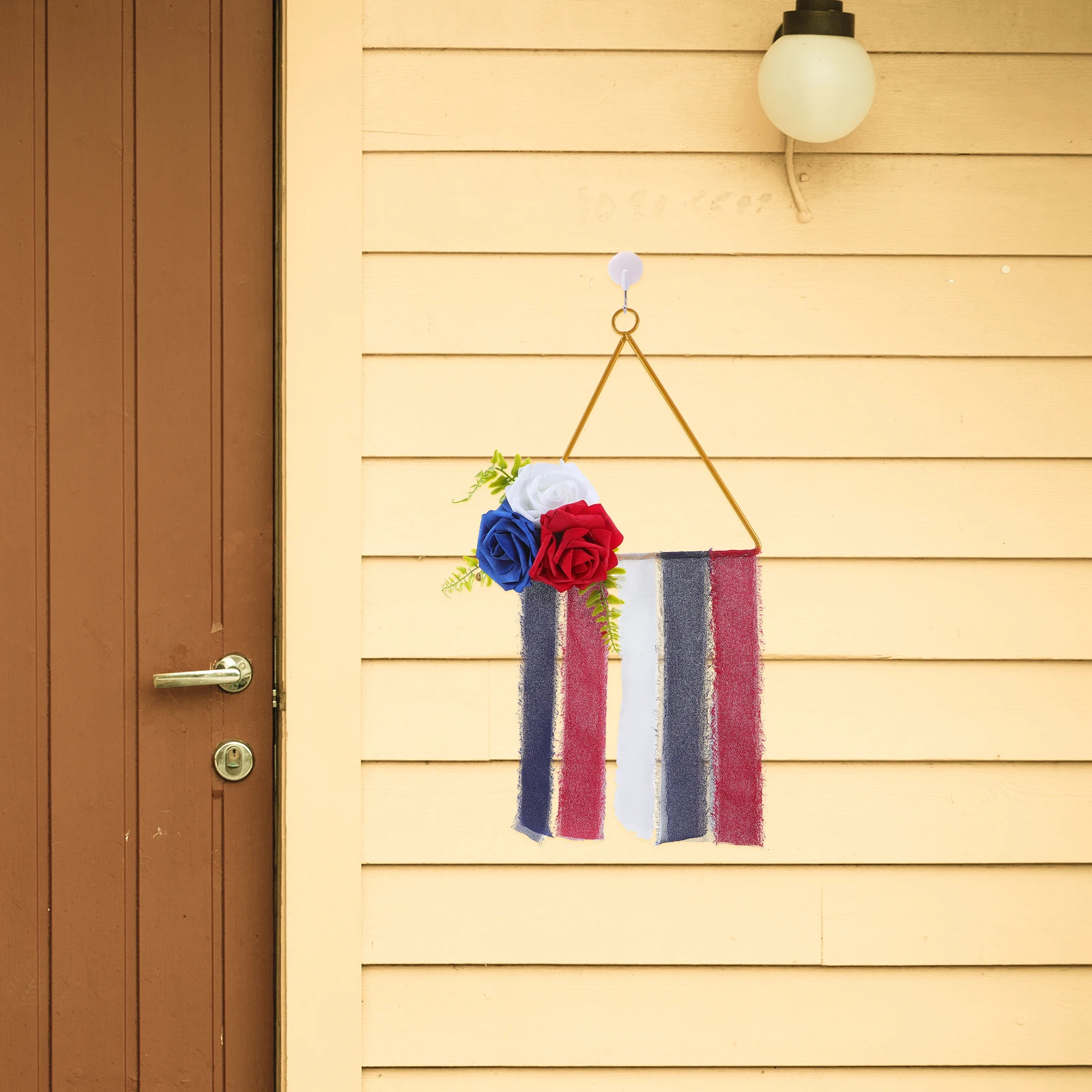 

4Th Of July Patriotic Wreath Red White Blue Independence Day Decorative Outdoor Artificial Floral Hanging Door Wall Decoration