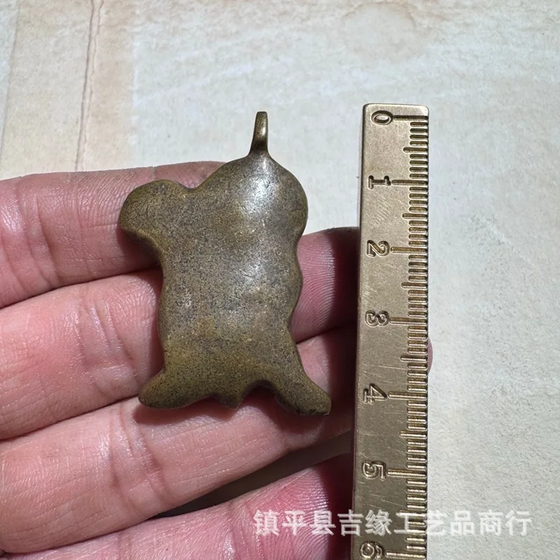Antique Brass Vajra Hand Rubbed Model Tibetan Buddha Pendant Hanging Ornament