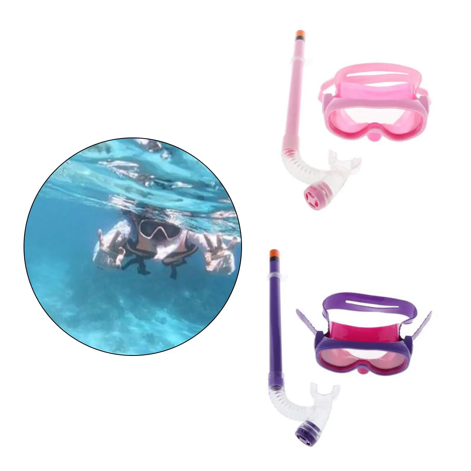 2Pcs Snorkel Set Swim Goggles with Snorkel Combo Snorkeling Equipment Dive Goggles Snorkel