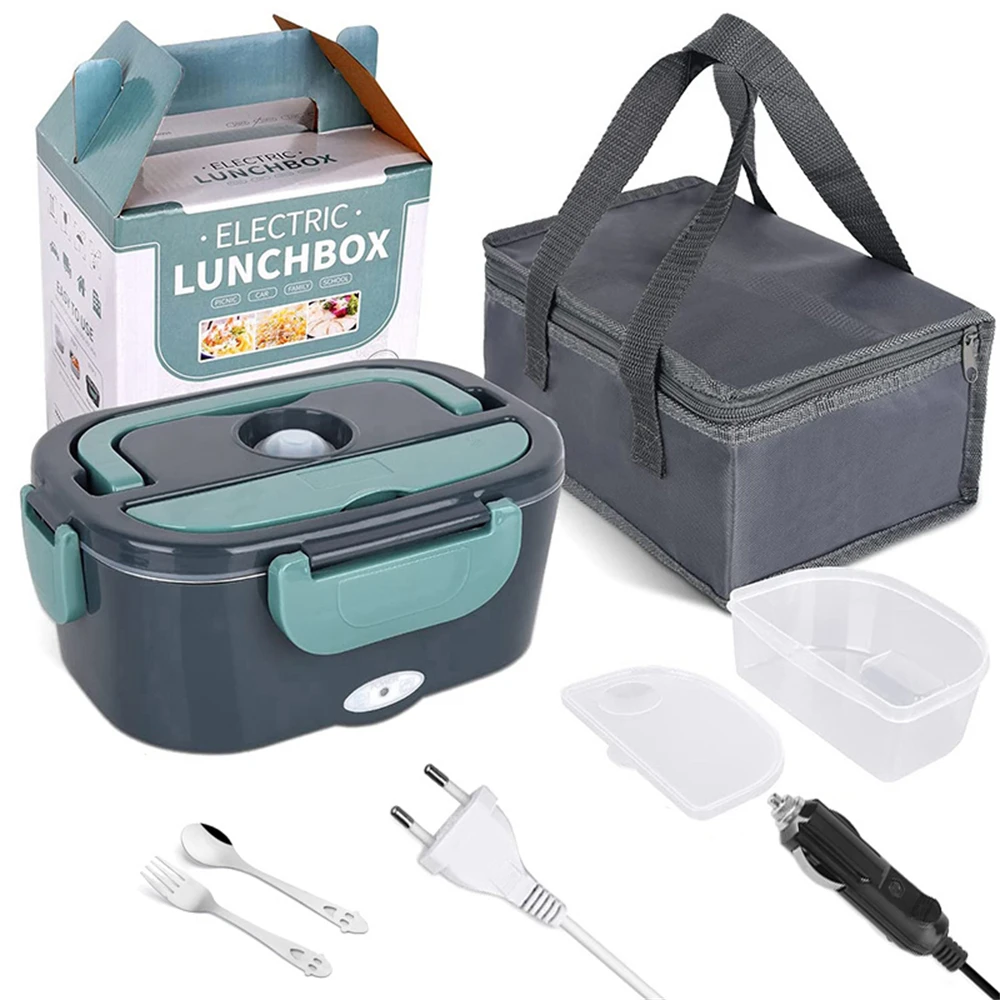2,5 l 90 W elektrische Heizung Lunchbox 12/24/220 V Edelstahl Liner tragbare Lebensmittelheizung Bento Box Lebensmittelbehälter für Auto zu Hause