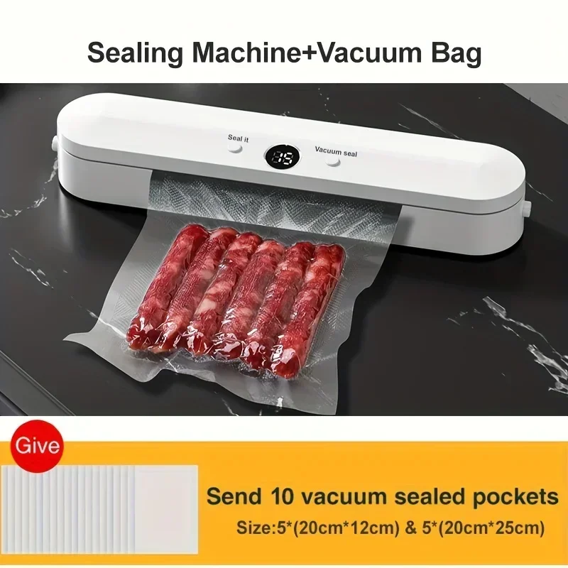 Vacuum Sealer Machine With Digital Display, Food Vacuum Sealer Automatic Air Sealing System For Food Storage Dry Food Modes