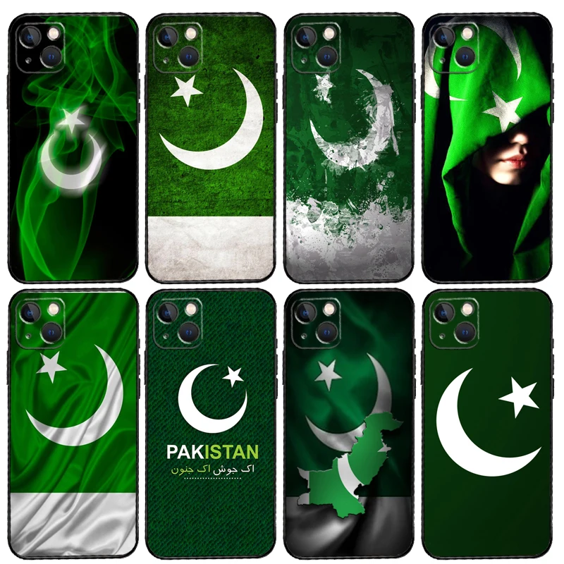 Pakistan Flag Banner Phone Case For iPhone 15 14 13 12 11 16 Pro Max Mini X XS XR Max 7 8 Cover Funda