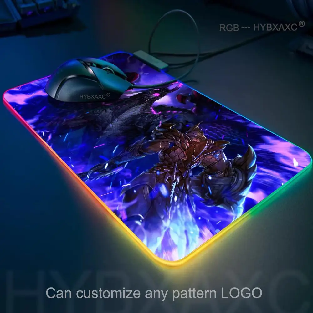 800x400x3mm HYBXAXC Mouse Pad RGB Gaming Mouse Pad Desk Mat HD Gamer Large LED Light XXL  Monster Hunter Wilds RGB Mouse Pad