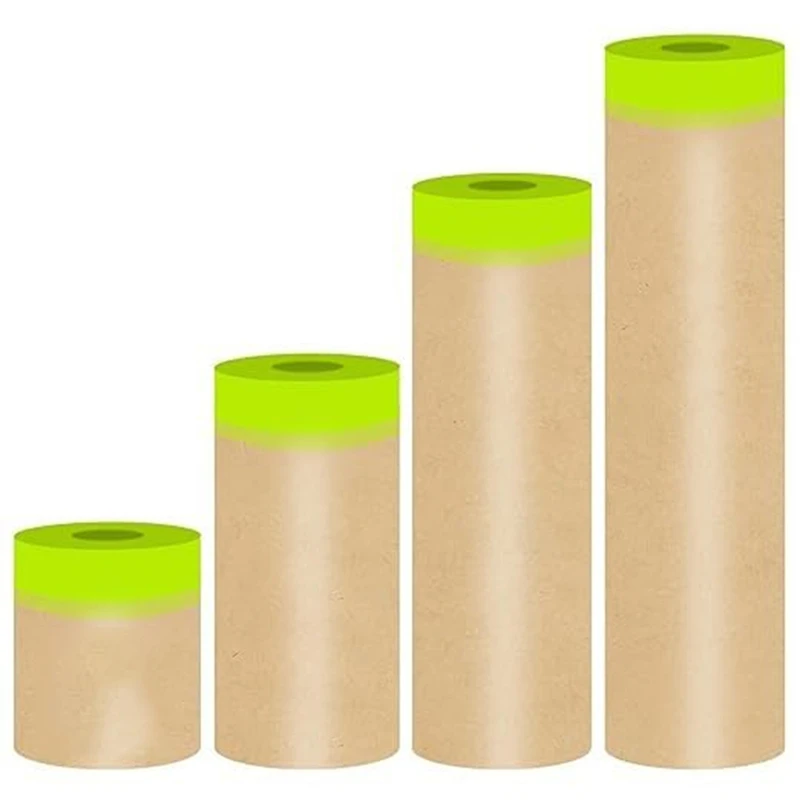 

Pre Taped Masking Paper For Paintingadhesive Tape & Drape Painters Paper, Automotive Paint, House Decoration, DIY