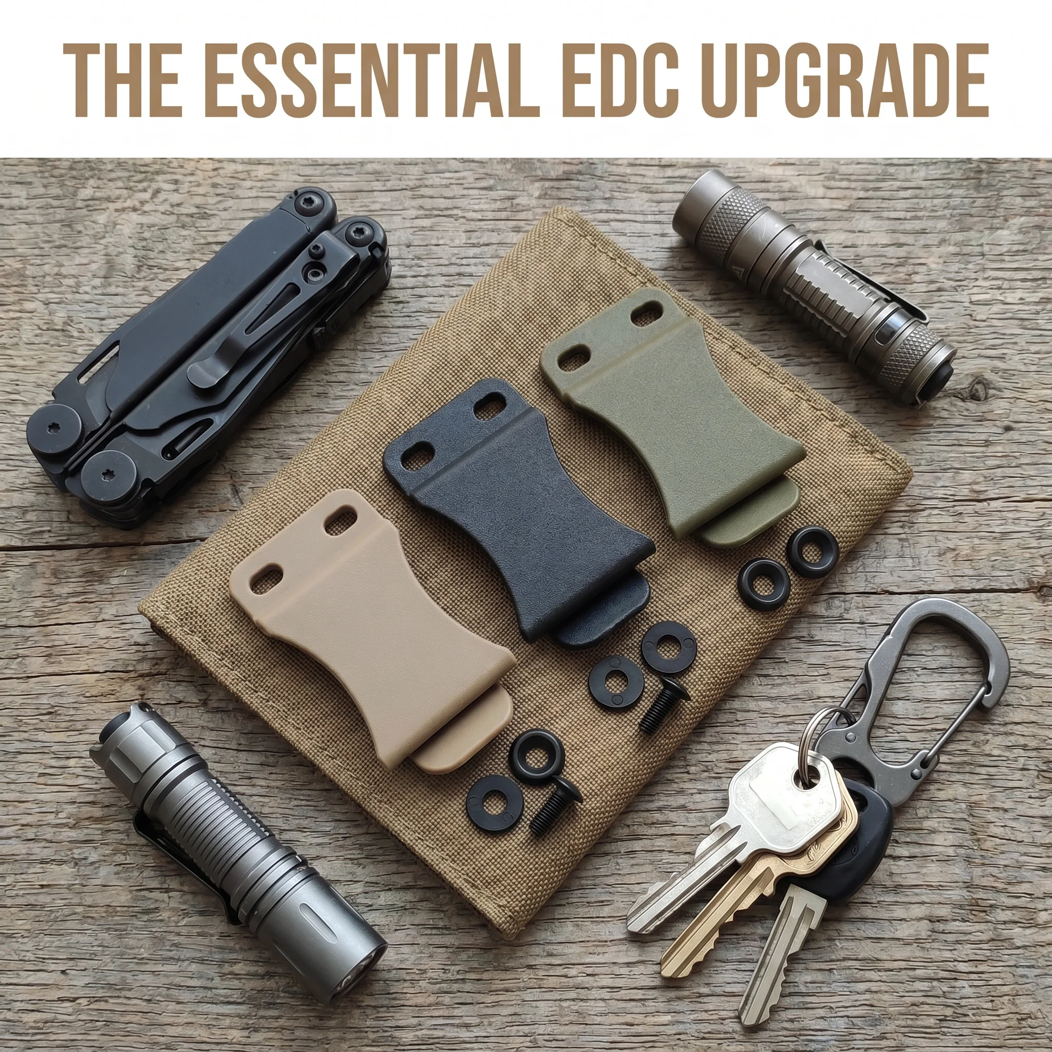 Kydex Sheath-specific Belt Clip DIY Accessories Kit - Large Arc J-shaped Opening Compatible with Various Widths of Belts
