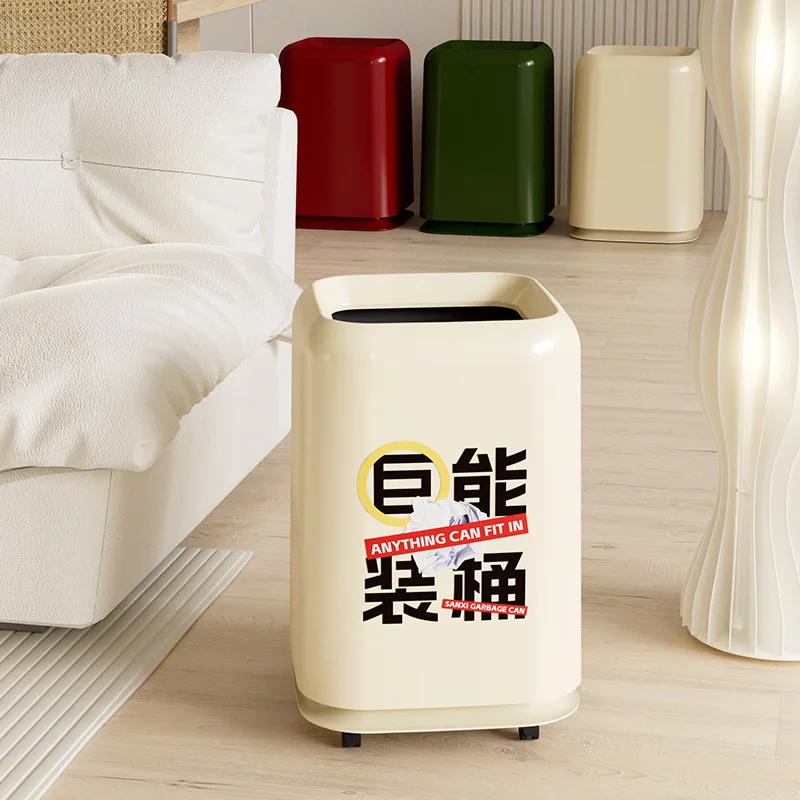 Lixeira dos desenhos animados do agregado familiar sala de estar quarto quadrado alto valor com capa banheiro dupla camada cesta papel