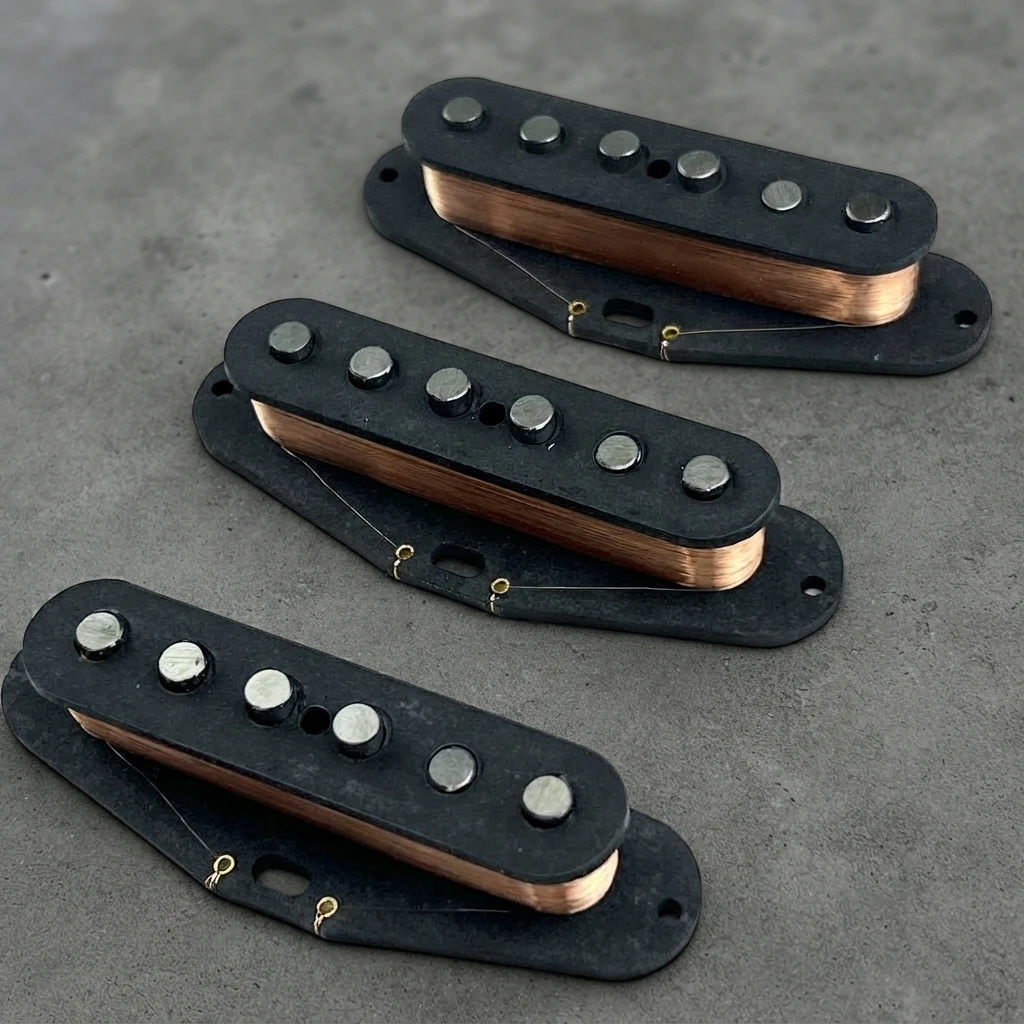 Warm Balanced Tone Single Coil Pickup, 1959 Vintage Hand-Wound, Alnico 5, Neck Middle Bridge, Mounting Screws for ST Style