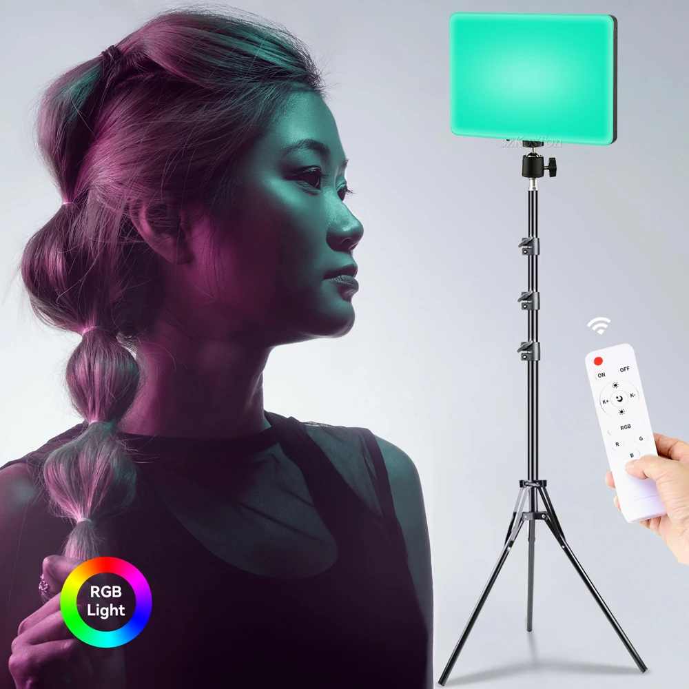 LED Photography Video Light Panel Lighting Photo Studio Lamp Kit For Shoot Live Streaming Youbube With Tripod Stand RGB Filters