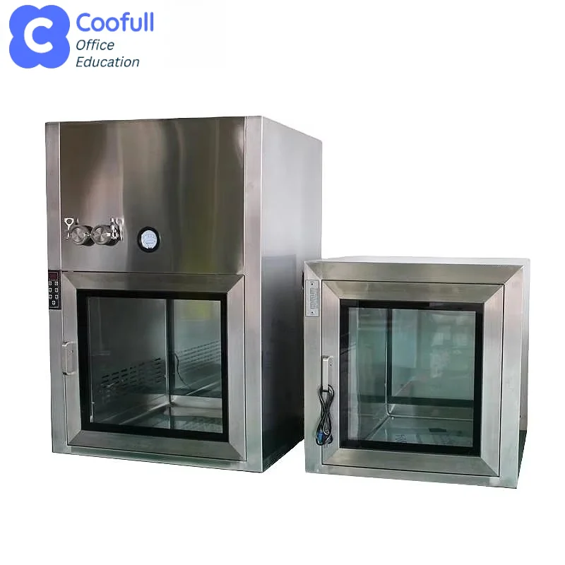 COOFULL Stainless Steel ISO Cleanroom Pass Box Mechanical Electronic Interlock Pass Through,Sterile Production Workshop Area
