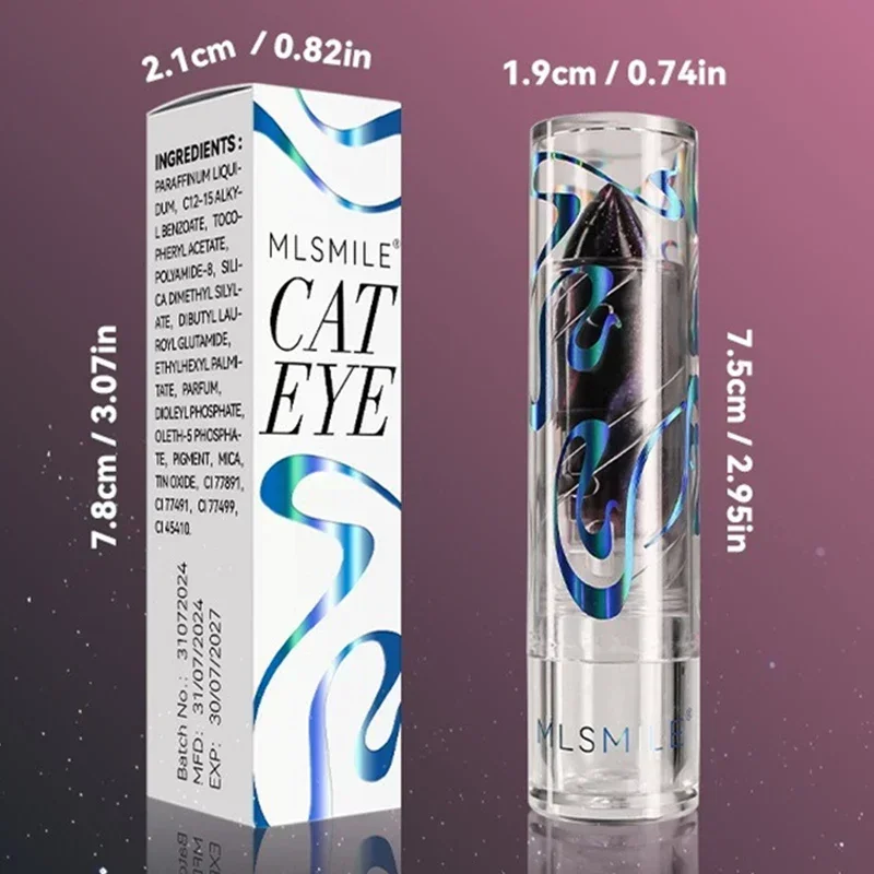 Rossetto che cambia colore a 4 temperature di colore Specchio idratante Glitter Cat Eye Rossetto Rossetto gelatina acquosa duraturo naturale