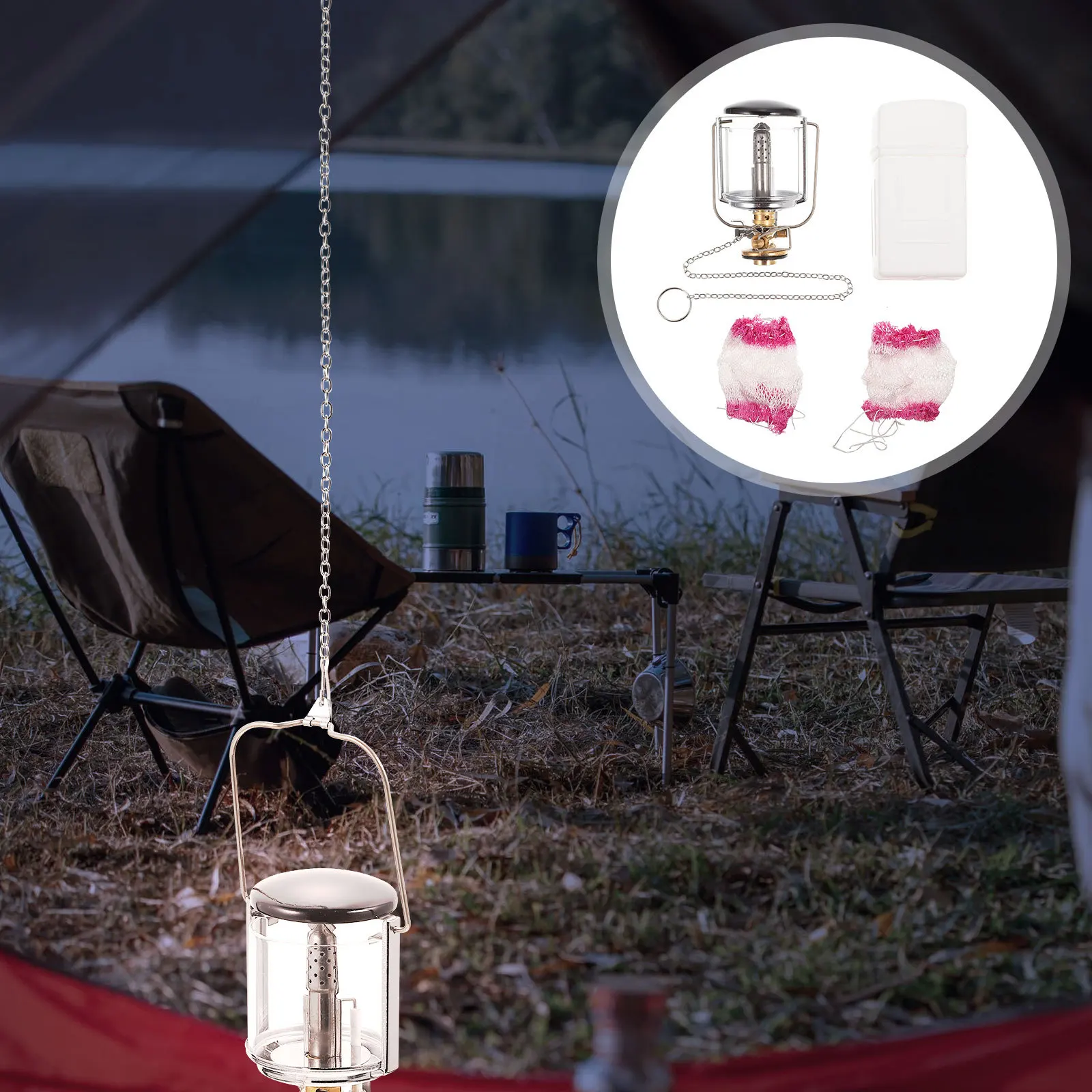 1-個のガス式ランプ屋外キャンプライト信頼性の高い照明パティオガーデンガレージ読書旅行必需品