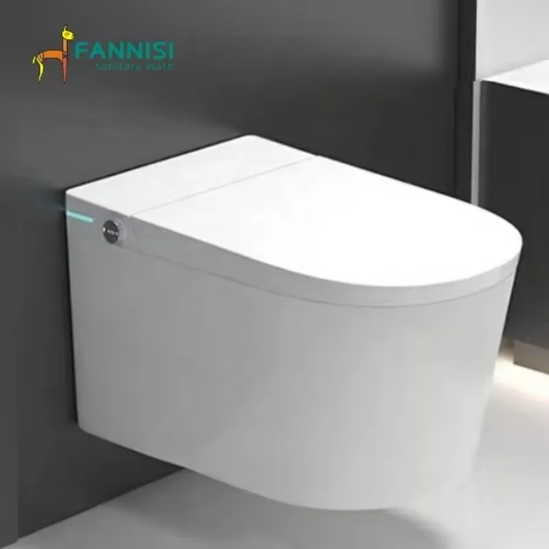 وحدة منزلية ذكية لتدفئة المرحاض الأوتوماتيكية المثبتة على الحائط مع تسخين مقعد متقدم وميزة تعليق ذكية