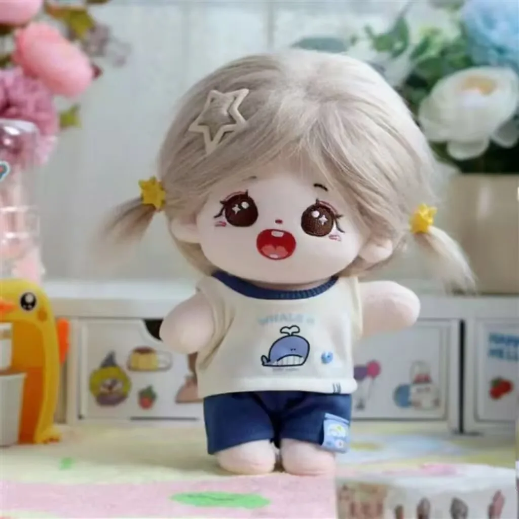 10cm - 20cm 면 인형 옷, 여름 귀엽고 부드러운 아기 옷 세트, 속성 없는 인형 옷 교체 세트