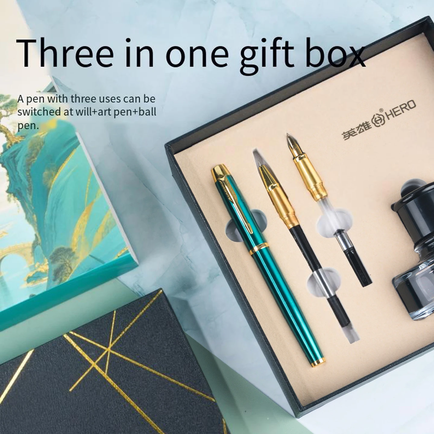 

Подарочный набор Hero Pen 1802 — классическая авторучка, чернила и футляр, набор для письма премиум-класса для бизнеса, идеальный подарок для профессионалов