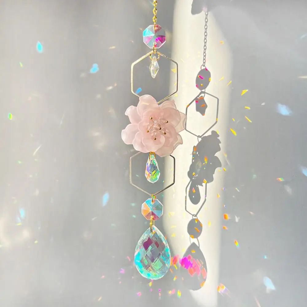 

Crysta Flower Wind Chimes Flower Garden Light-collecting Garden Accessories Sun Catcher Wind Chime Holiday