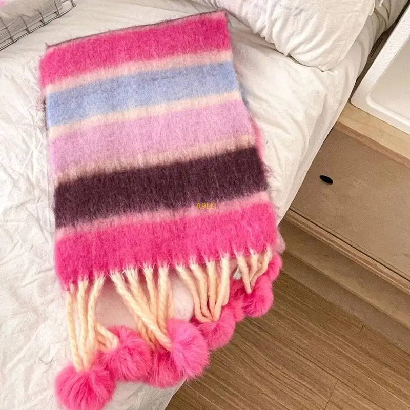 وشاح للأطفال بألوان الدوبامين وشاح أطفال دافئ وأنيق من القماش المخملي #5