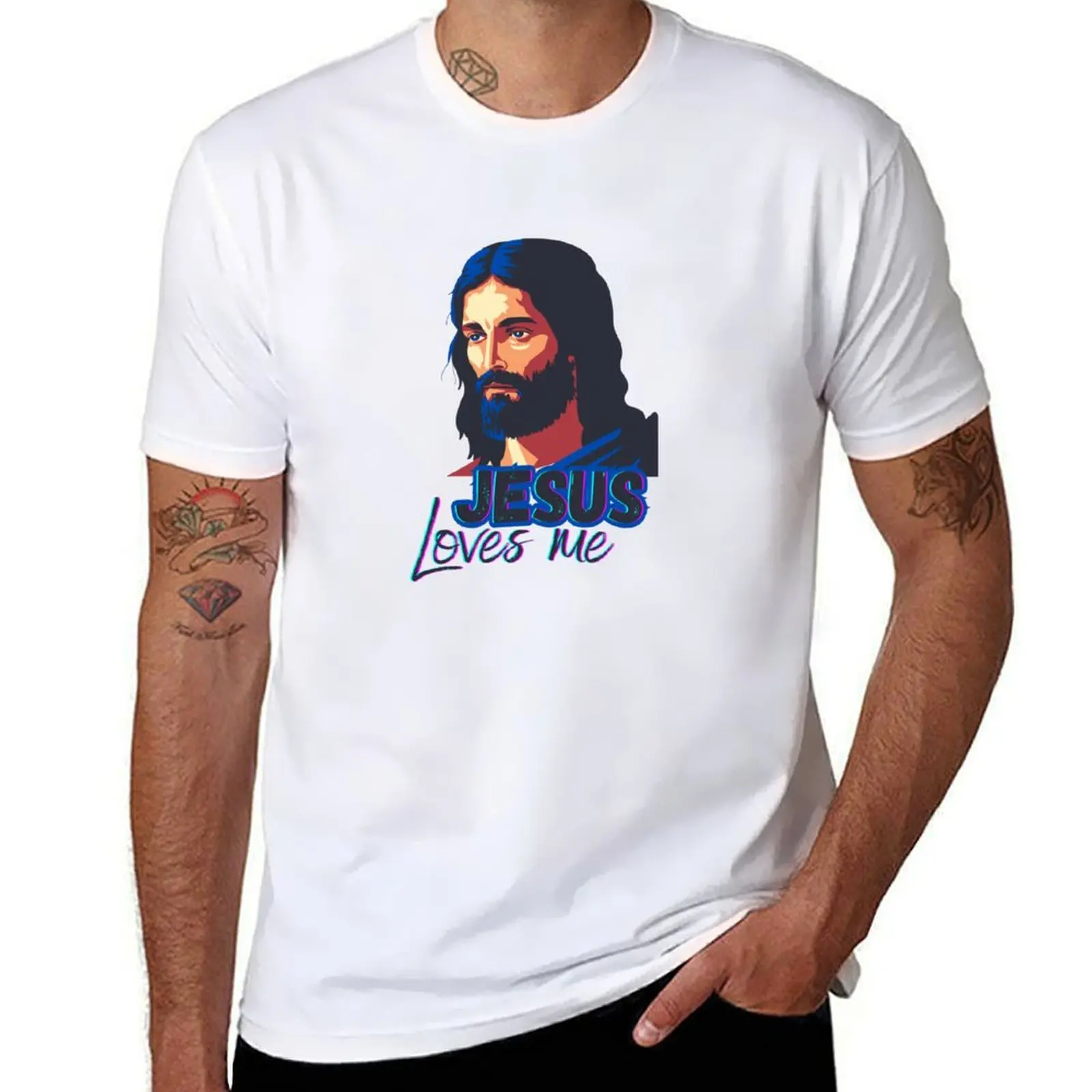 

jesus loves me T-Shirt graphic t shirts for man funny t shirts man man tshirt T-shirt