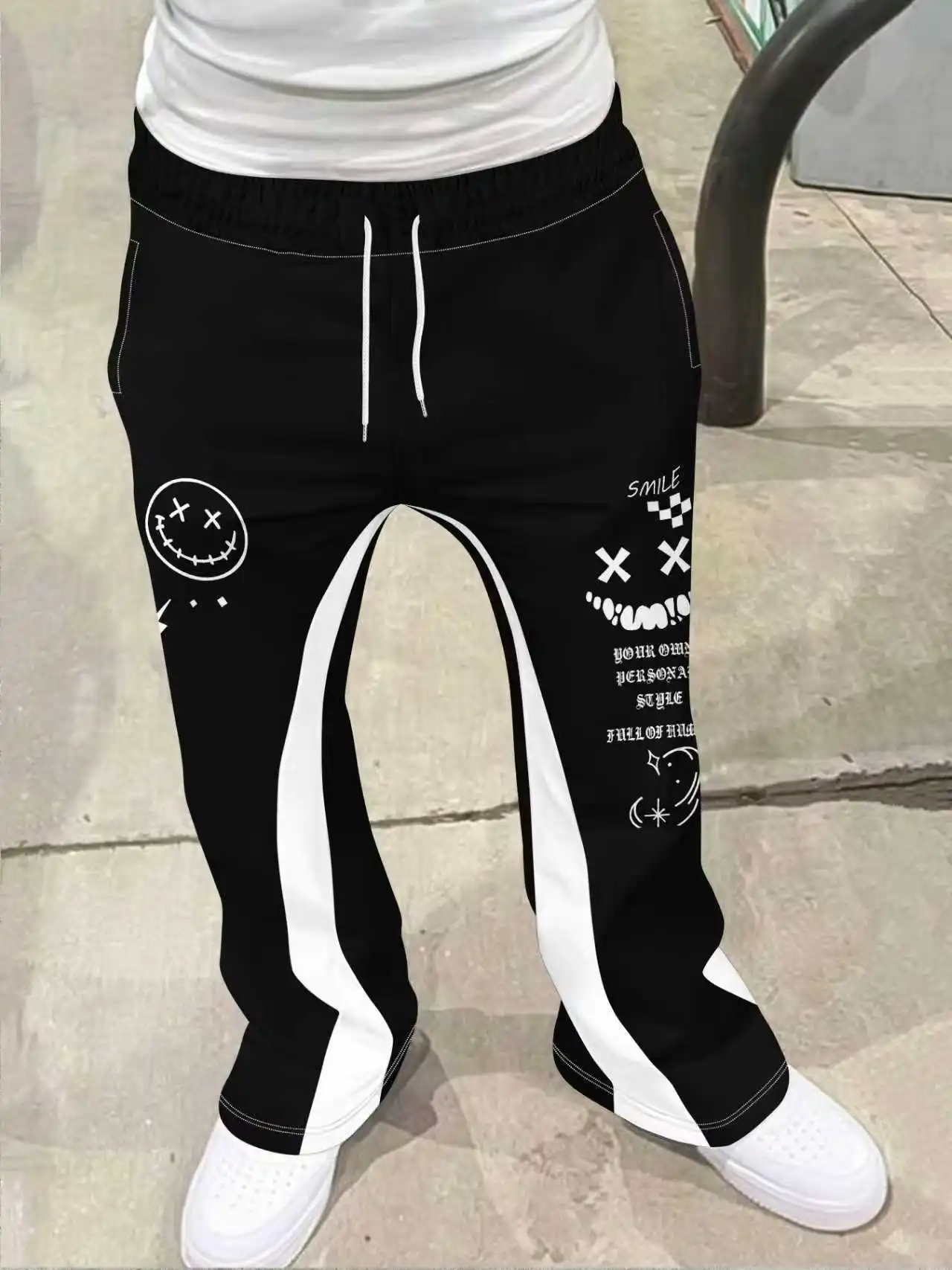 

Y2k Flared Pants Trousers Casual Sweatpants Mid Waist Sporty Female Clothes Streetwear Hip Hop Vintage Pants Men Loose 3D Print