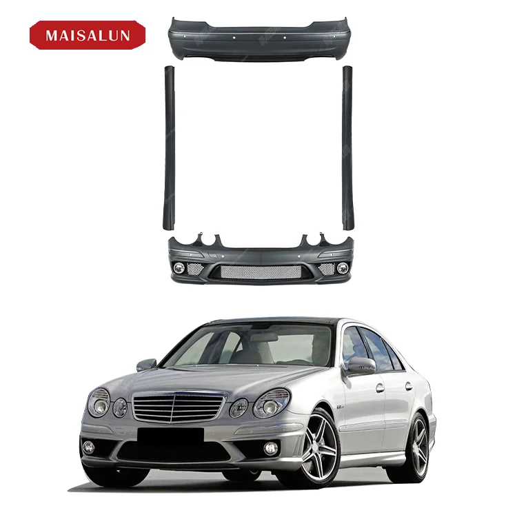 

Car AEG E63 Body Kit For Mercedes Benz E Class W211 with front Bumper rear bumper Side Skirt hood