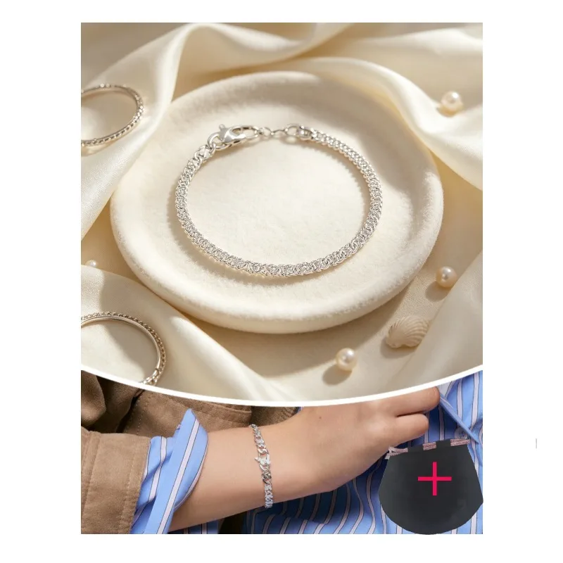 5mm Silver Cuban Link Bracelet, Polished Stainless Steel Curb Chain Wrist Bracelet, Minimalist Stackable Jewelry Gift for Women
