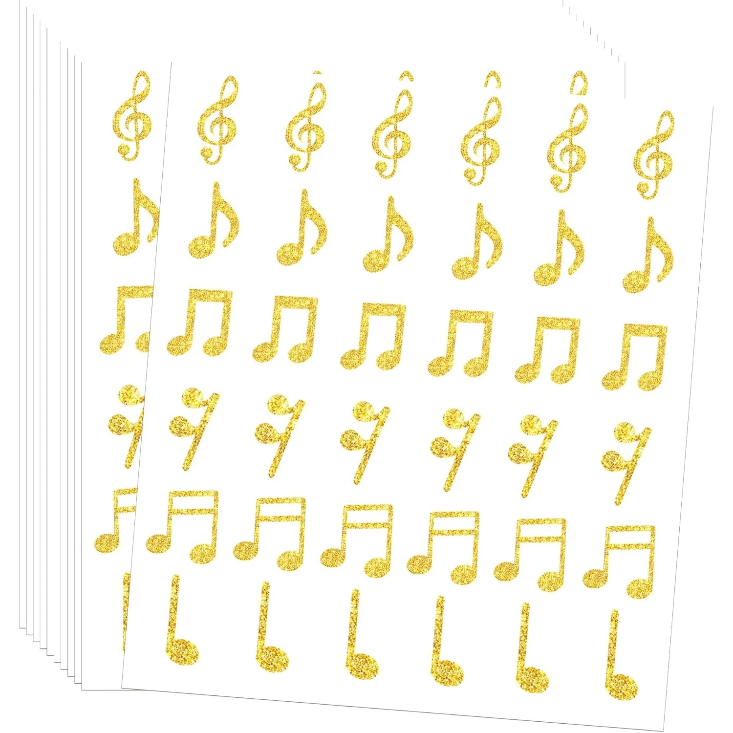 540pcs Music Note Stickers Gold Foil Envelope Seal Sticker 6 Design Musical Sing Song Concert Decals