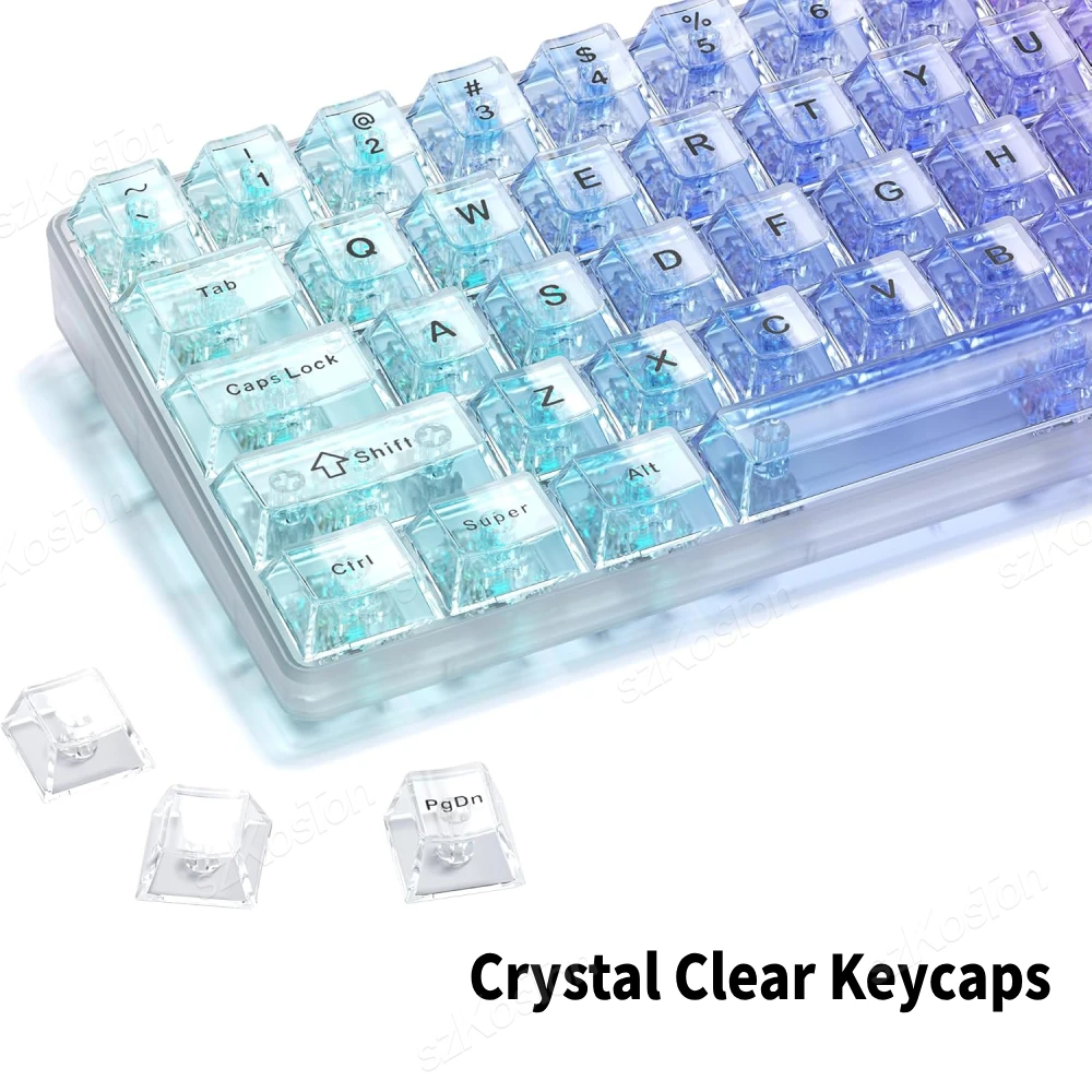 115 أغطية مفاتيح شفافة كريستالية شفافة لامعة من خلال أغطية لوحة المفاتيح لمفاتيح Mx لوحة المفاتيح الميكانيكية للألعاب فقط أغطية المفاتيح