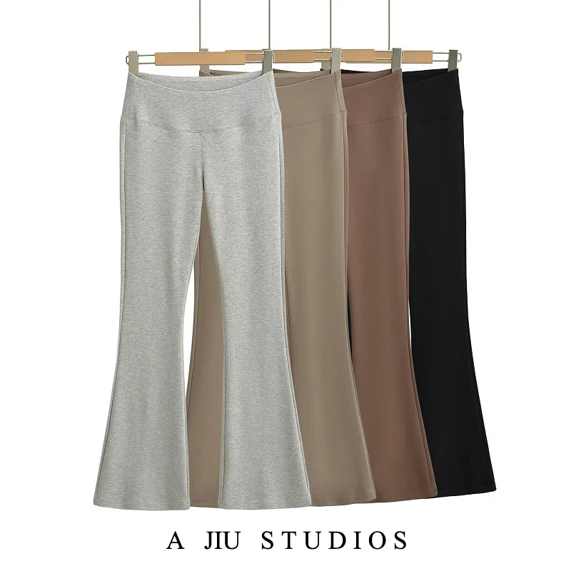 

Американские брюки-клеш с низкой талией для женщин, повседневные брюки для йоги, облегающие длинные брюки, уличные брюки-бодикон