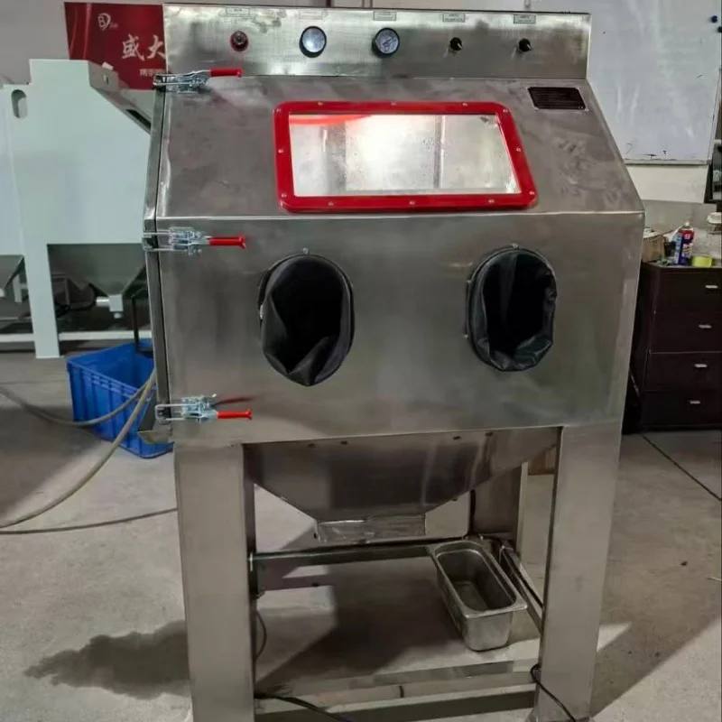 High Efficiency Stainless Steel Wet Sand Blasting Cabinet Dustless Sandblaster Machine for Metal Glass and Wood Finishing