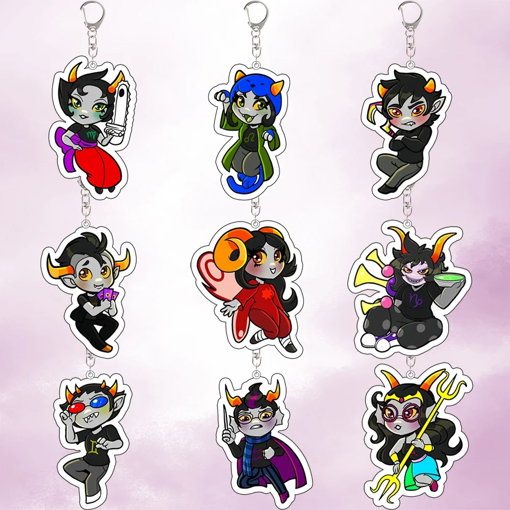 

For Homestuck Gamzee Makara Karkat Vantas Feferi Peixes Tavros Nitram Nepeta Leijon Acrylic Keychain Backpack Pendant Gift